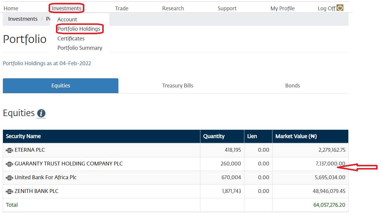 transact history